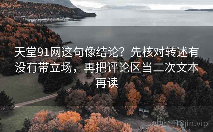 天堂91网这句像结论？先核对转述有没有带立场，再把评论区当二次文本再读